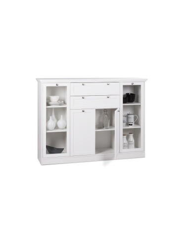 Credenza Landwood 53 bianca con vetrina