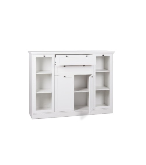 Credenza Landwood 53 bianca con vetrina