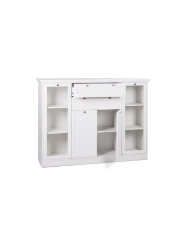 Credenza Landwood 53 bianca con vetrina