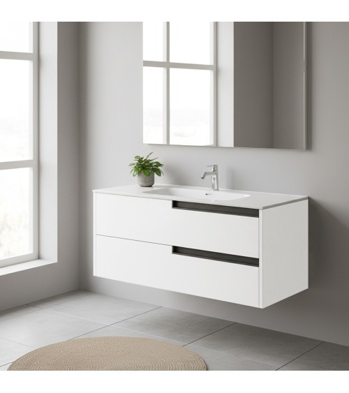 Mobile bagno sospeso Modular con due cassettoni 100x45x50 cm colore bianco opaco