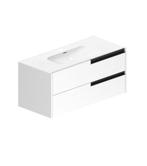 Mobile bagno sospeso Modular con due cassettoni 100x45x50 cm colore bianco opaco