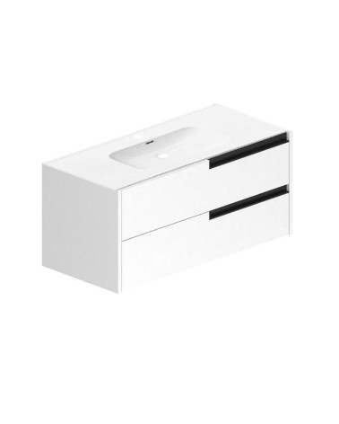 Mobile bagno sospeso Modular con due cassettoni 100x45x50 cm colore bianco opaco