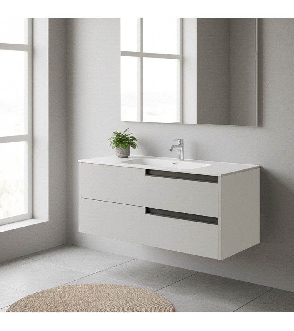 Mobile bagno sospeso Modular con due cassettoni 100x45x50 cm colore cashemere