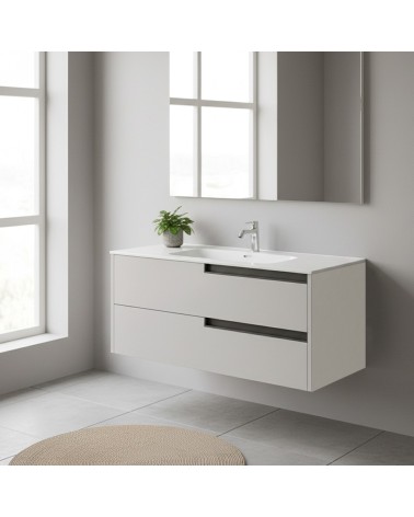 Mobile bagno sospeso Modular con due cassettoni 100x45x50 cm colore cashemere
