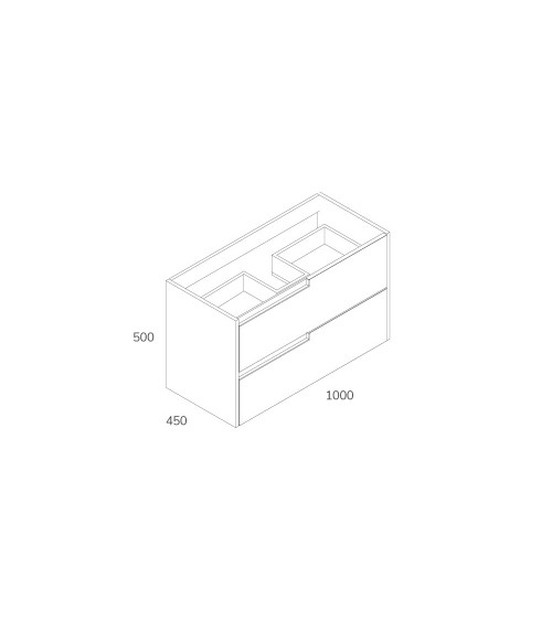 Mobile bagno sospeso Modular con due cassettoni 100x45x50 cm colore cashemere