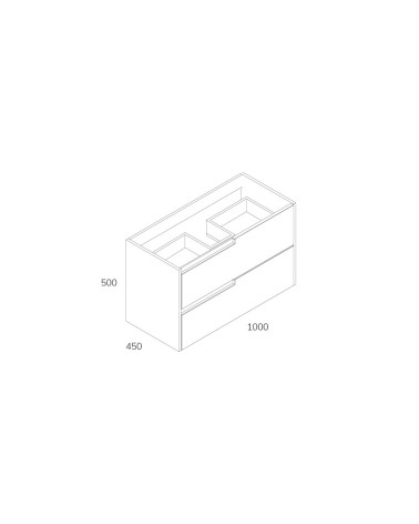 Mobile bagno sospeso Modular con due cassettoni 100x45x50 cm colore cashemere