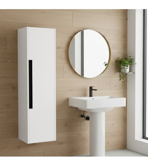 Colonna bagno sospesa Modular 1 anta 120x30x35 cm colore bianco opaco e grigio opaco