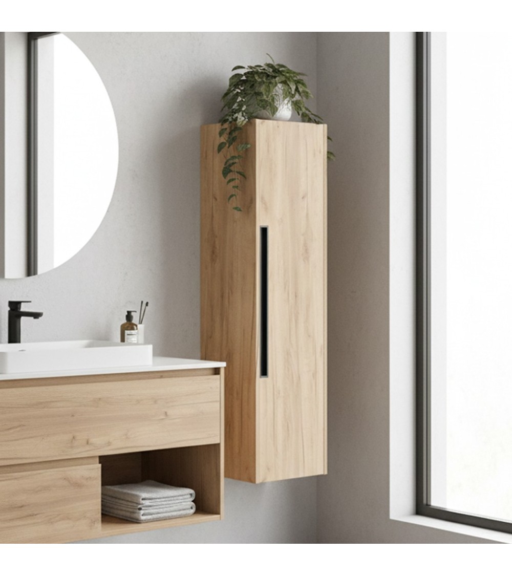 Colonna bagno sospesa Modular 1 anta 120x30x35 cm colore rovere miele