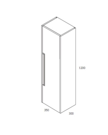 Colonna bagno sospesa Modular 1 anta 120x30x35 cm colore cashemere
