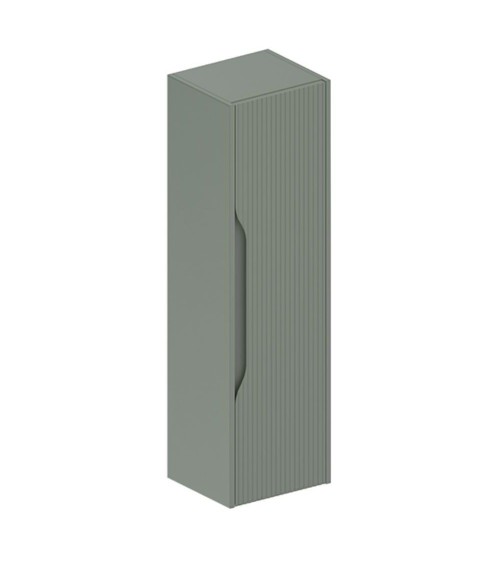 Colonna bagno sospesa Soho 1 anta effetto cannettato colore verde opaco 120x27x35 cm.