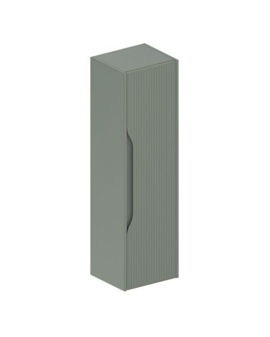 Colonna bagno sospesa Soho 1 anta effetto cannettato colore verde opaco 120x27x35 cm.