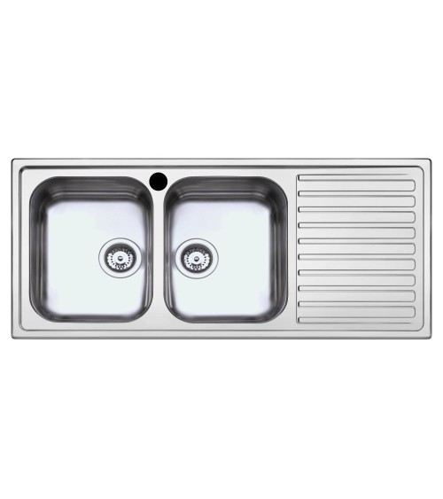 Lavello SAXT333A 2 vasche 116x50 cm gocciolatoio destro