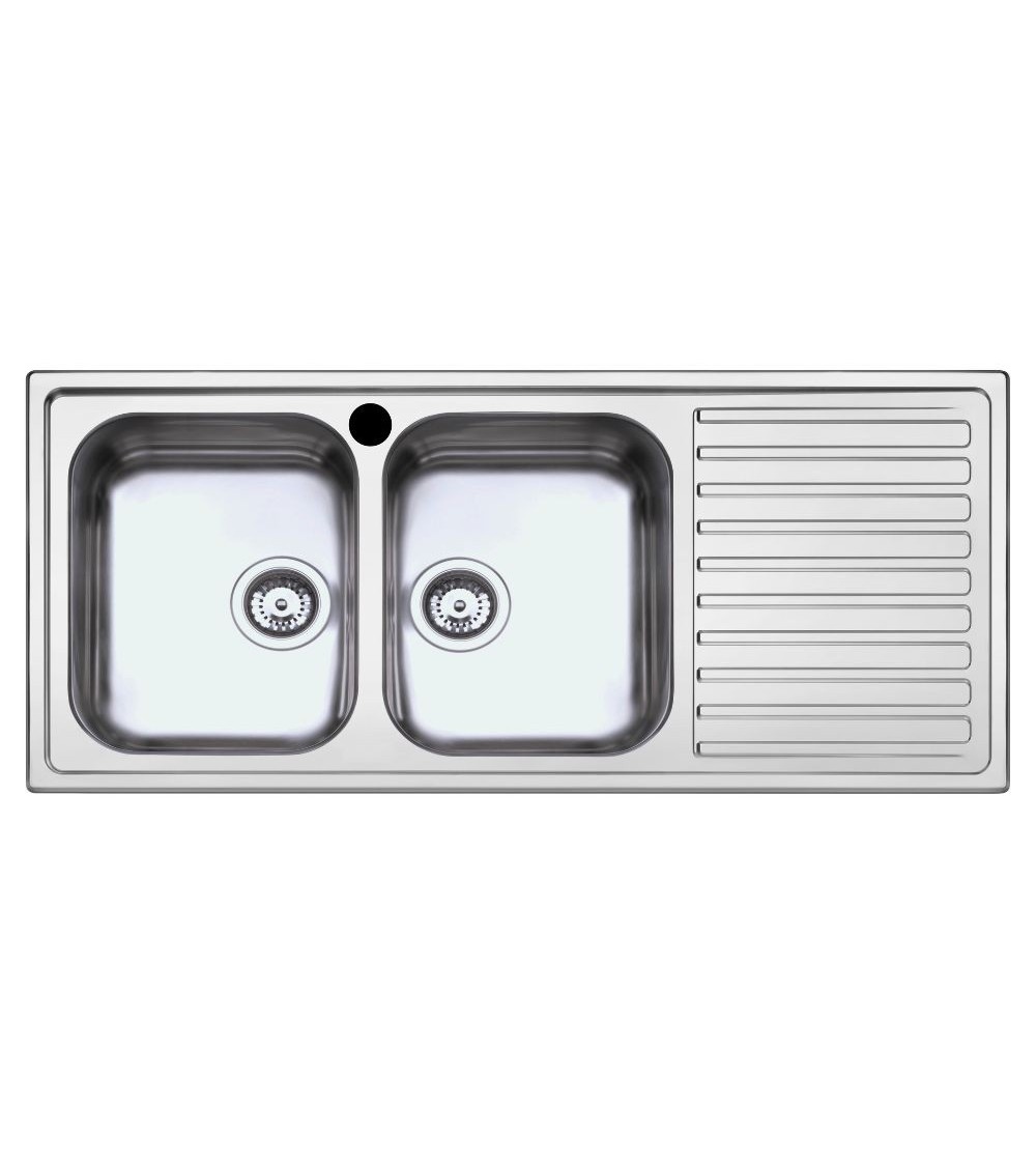 Lavello SAXT333A 2 vasche 116x50 cm gocciolatoio destro