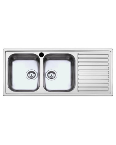 Lavello SAXT333A 2 vasche 116x50 cm gocciolatoio destro