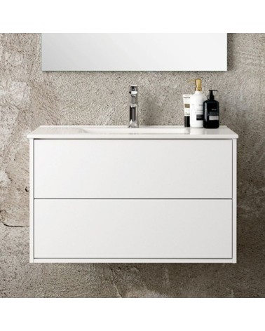 Mobile bagno sospeso Push con due cassettoni 80x45x48 colore bianco opaco