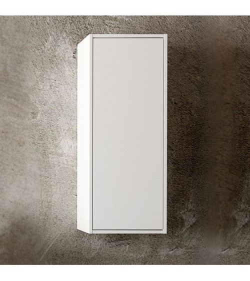 Pensile bagno Push 35x30.5x80 1 anta con 2 ripiani interni colore bianco opaco