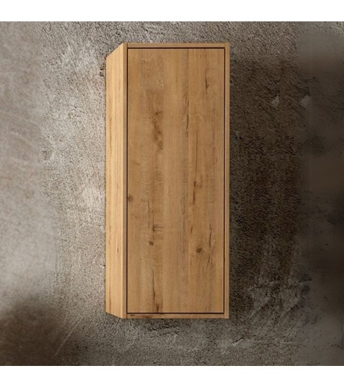 Pensile bagno Push 35x30.5x80 1 anta con 2 ripiani interni colore rovere quercia