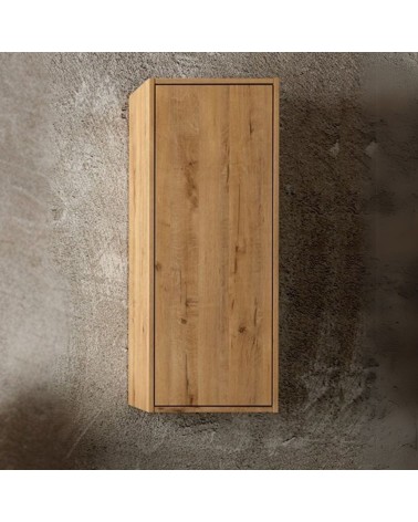 Pensile bagno Push 35x30.5x80 1 anta con 2 ripiani interni colore rovere quercia