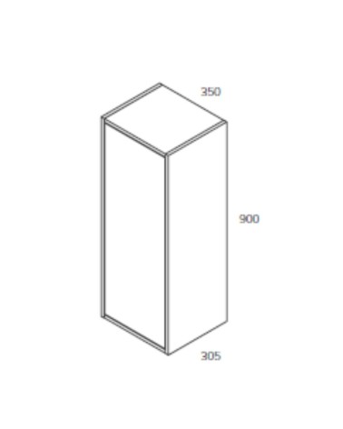 Pensile bagno Push 35x30.5x80 1 anta con 2 ripiani interni colore rovere quercia