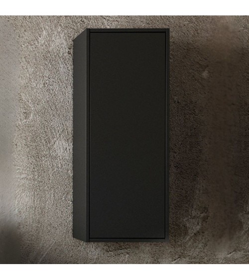 Pensile bagno Push 35x30.5x80 1 anta con 2 ripiani interni colore nero opaco