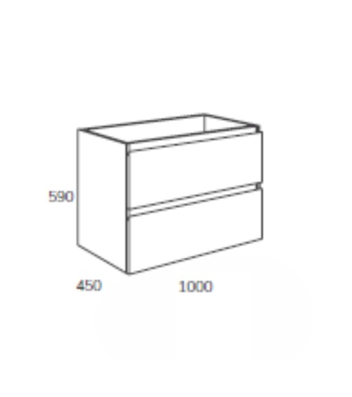 Mobile bagno sospeso Londres con due cassetti 100x45x59 cm colore rovere