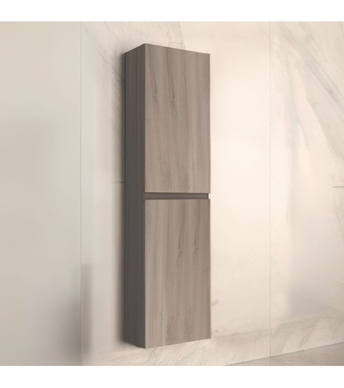 Colonna bagno sospesa Londres con due ante colore rovere grigio