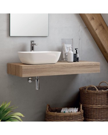 Mensola d'appoggio Ely per lavabo colore rovere cambrian 120x45x12 cm.