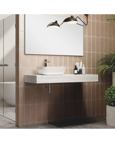 Mensola d'appoggio Ely per lavabo colore rovere grigio ghiaccio 120x45x12 cm.