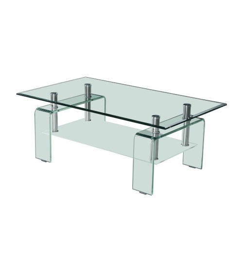 Tavolino Crystal in vetro temperato 100x60x39 cm.