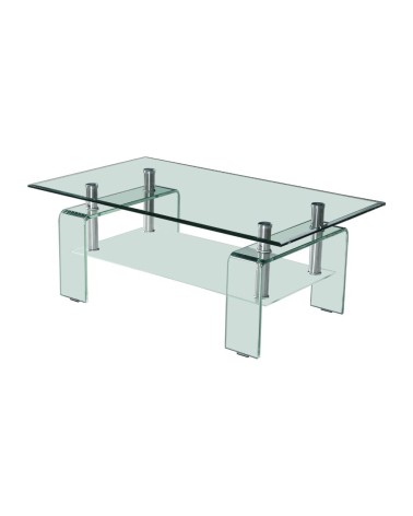 Tavolino Crystal in vetro temperato 100x60x39 cm.