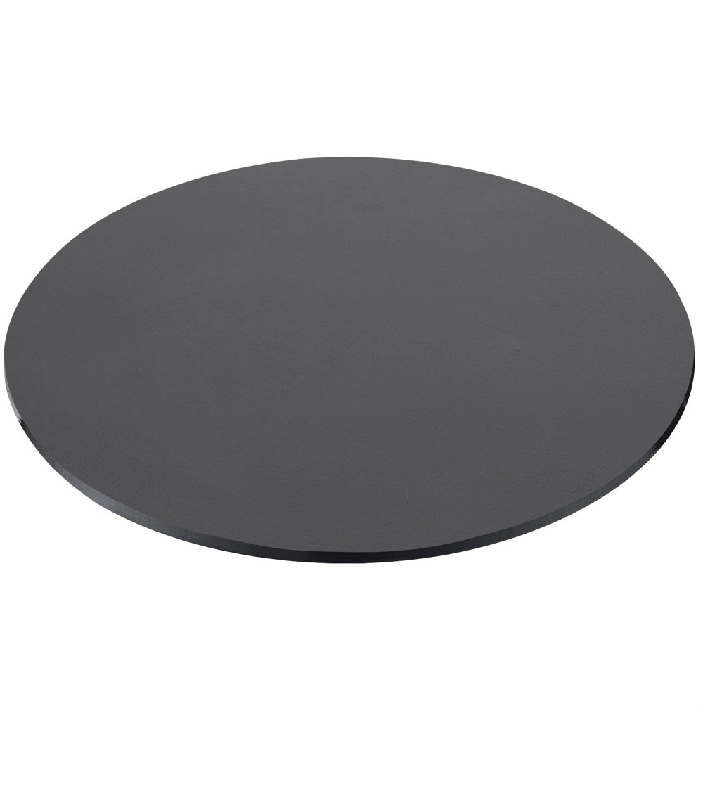 Pianale tavolo tondo 120x120x3.8 con bordo poliuretano antracite satinato