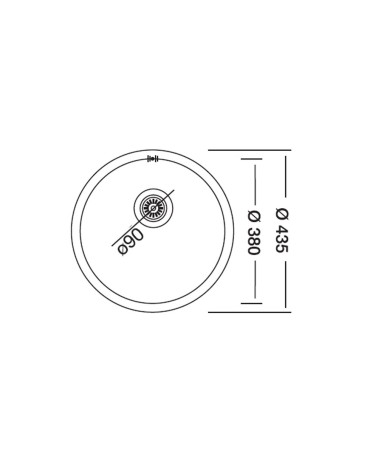 Lavello rotondo diametro 43,5 cm Rondo' ec192
