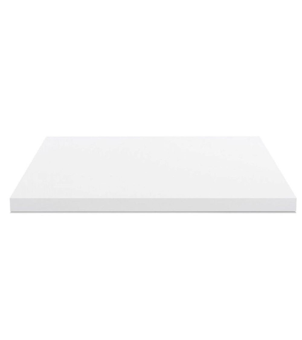 Top per bagno 120x47x4 con bordo poliuretano in bianco