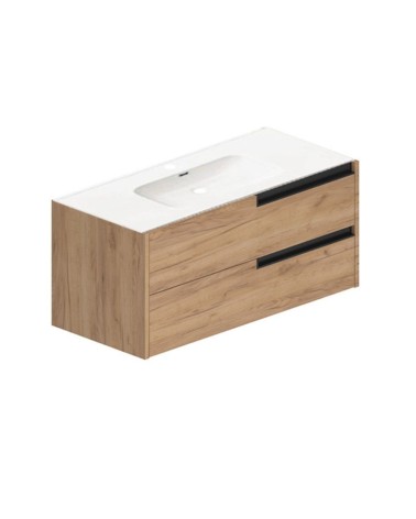Mobile bagno sospeso Modular con due cassettoni 100x45x50 cm colore rovere miele