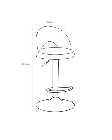 Sgabello Lisa con seduta in ecopelle grigio e gamba in metallo inox