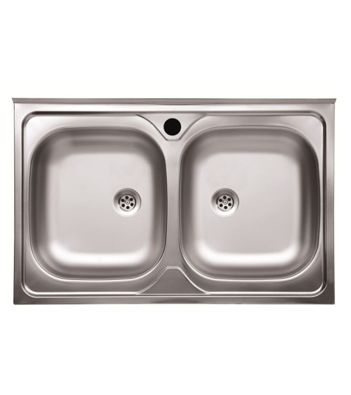 Lavello appoggio 80x50 50 series 2 vasche n214