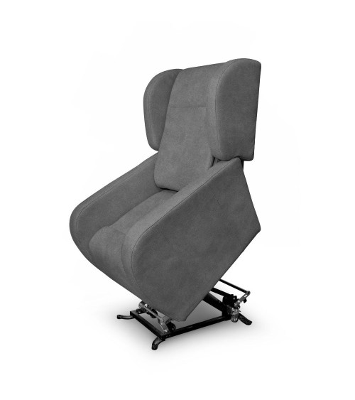 Poltrona alza persona Lift 2 motori con roller bar in tessuto Giulia 9713 grigio