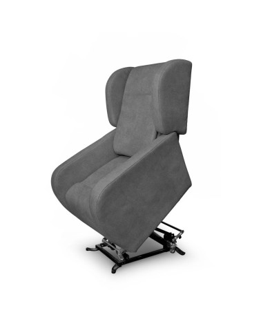Poltrona alza persona Lift 2 motori con roller bar in tessuto Giulia 9713 grigio
