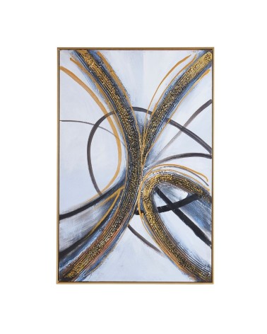 Quadro astratto oro nero su tela con cornice oro Quadro6