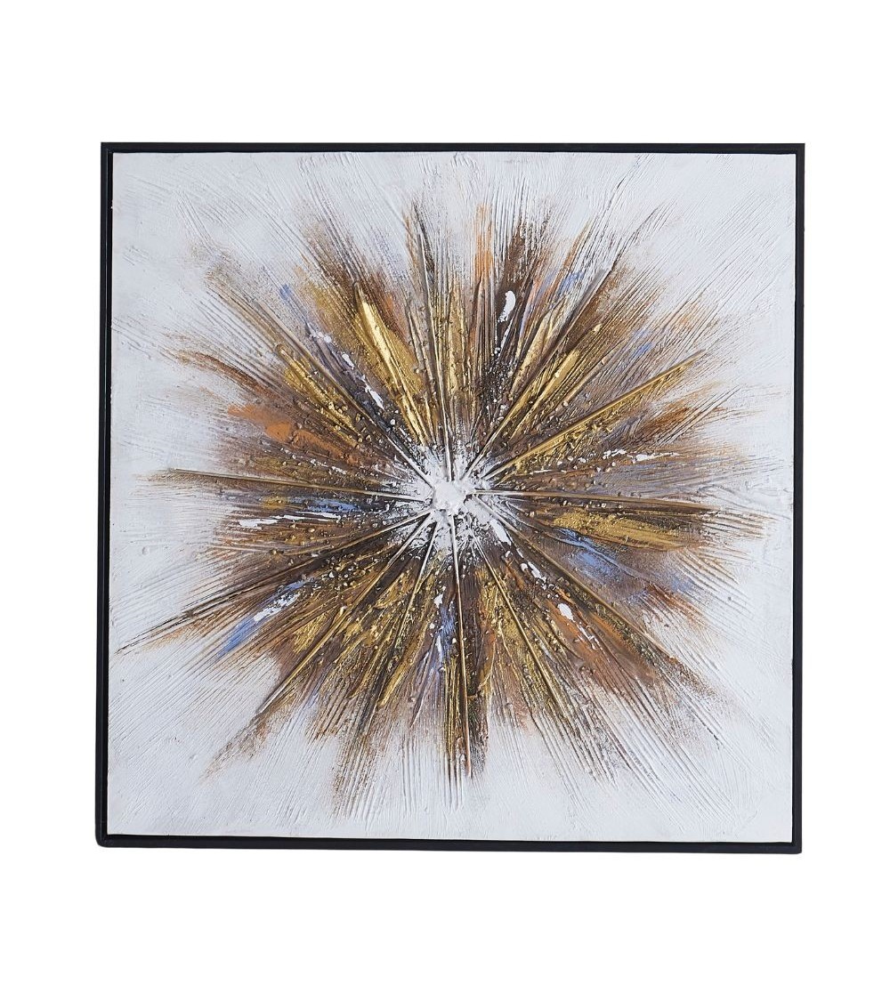 Quadro astratto oro su tela con cornice nera Quadro7