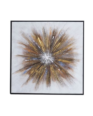 Quadro astratto oro su tela con cornice nera Quadro7
