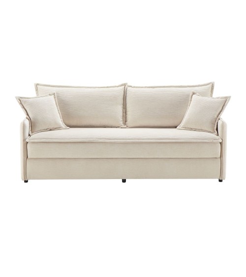 Divano letto Ghide con contenitore colore panna 217x86x95 cm.