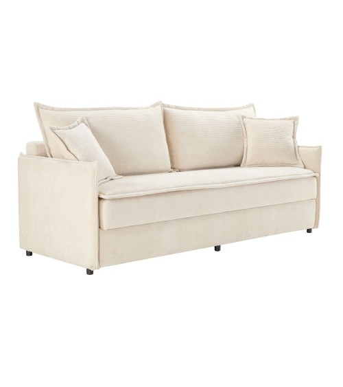 Divano letto Ghide con contenitore colore panna 217x86x95 cm.