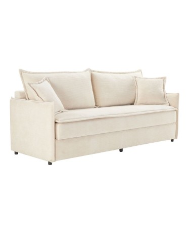 Divano letto Ghide con contenitore colore panna 217x86x95 cm.