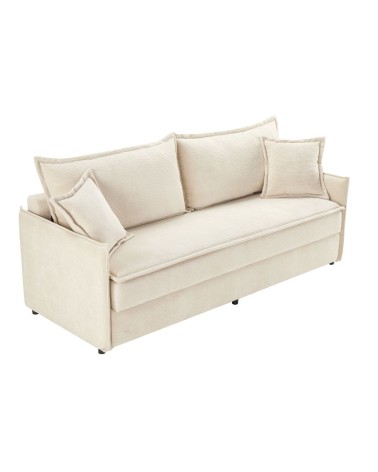 Divano letto Ghide con contenitore colore panna 217x86x95 cm.