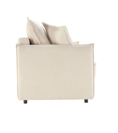 Divano letto Ghide con contenitore colore panna 217x86x95 cm.