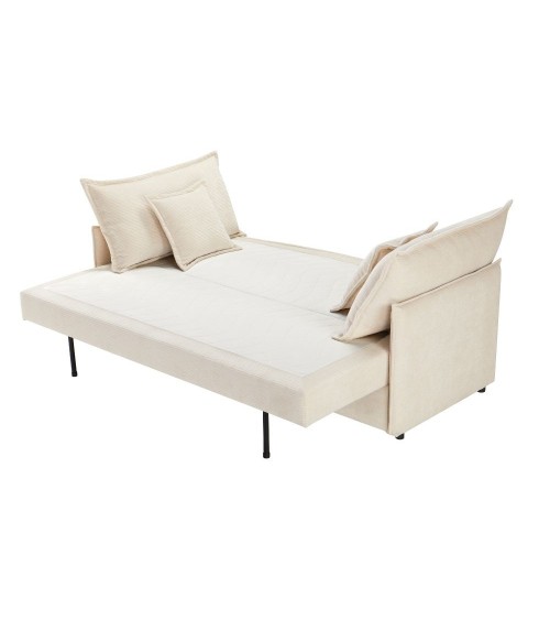 Divano letto Ghide con contenitore colore panna 217x86x95 cm.