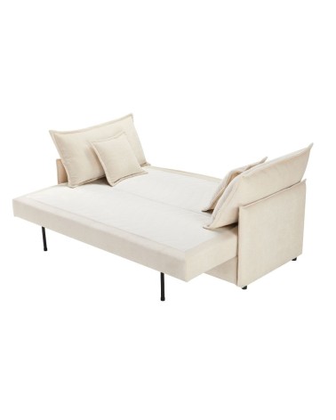 Divano letto Ghide con contenitore colore panna 217x86x95 cm.