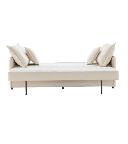 Divano letto Ghide con contenitore colore panna 217x86x95 cm.