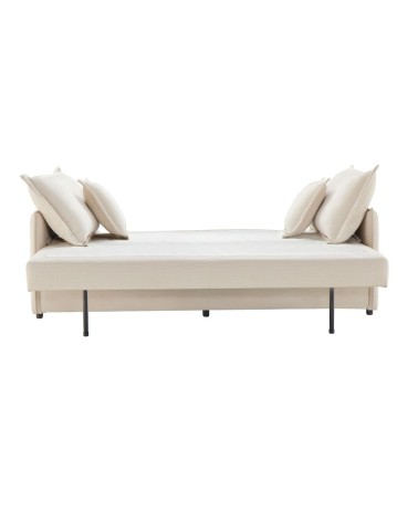 Divano letto Ghide con contenitore colore panna 217x86x95 cm.